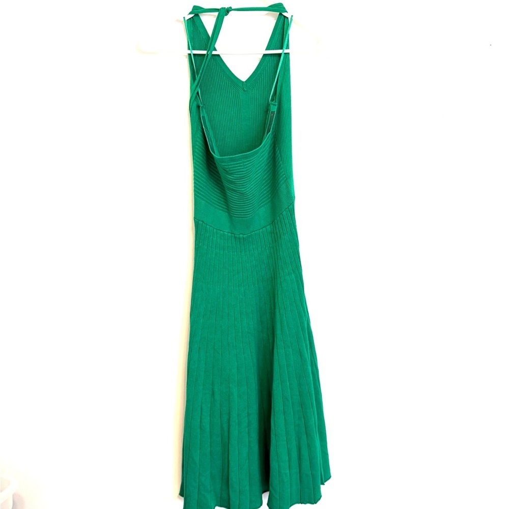 2/$30 - a new day - Green Midi Halter Sweater Dress Pleated NWT Medium - Picture 6 of 10